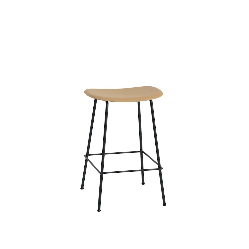 Muuto Fiber Barstool 65 Tubebase Ochre Black