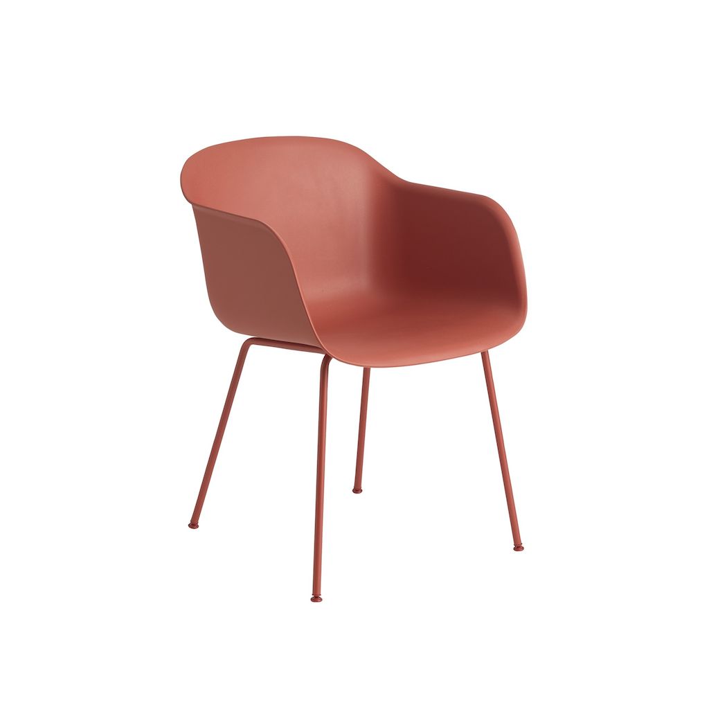 Muuto Fiber Chair Tubebase Dusty Red Front